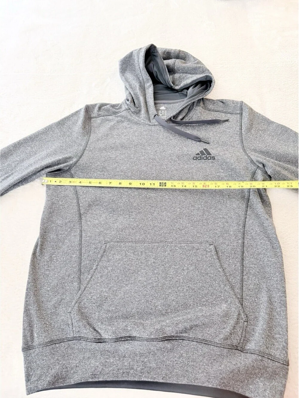 Adidas Men’s Climawarm Hoodie Gray Size M Athletic Pullover Sweatshirt